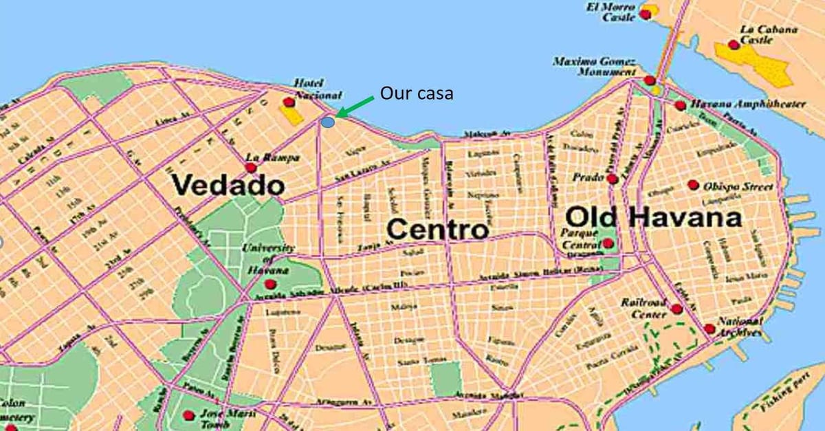 ramani ya Havana Cuba jirani