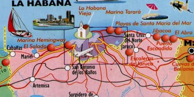 Ramani ya Havana fukwe