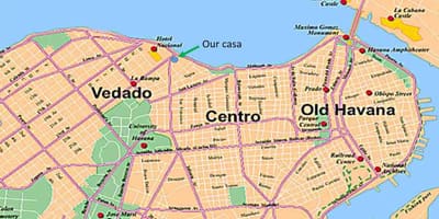 Ramani ya Havana vitongoji